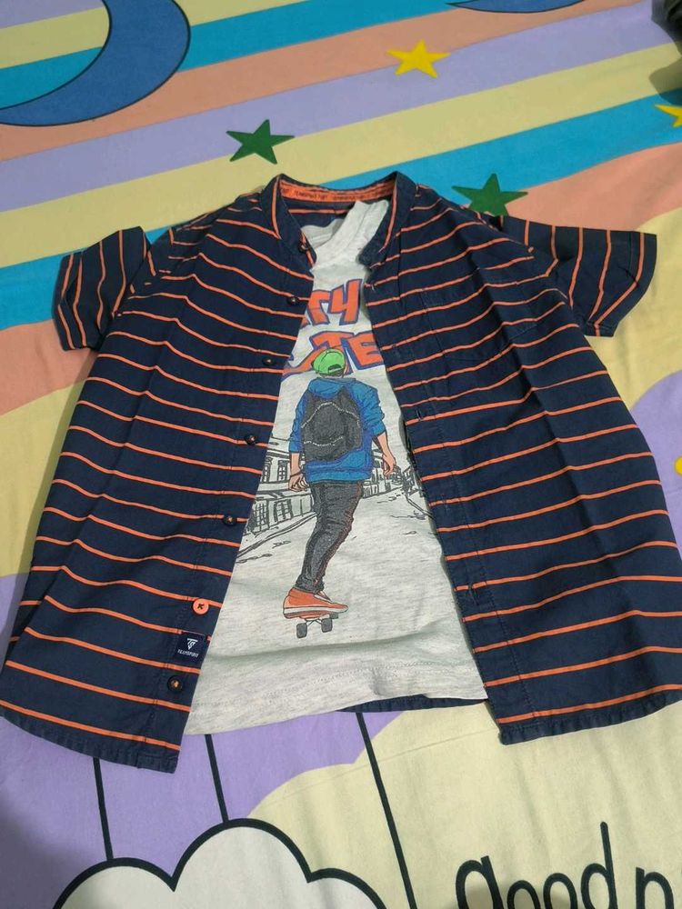 Boy's Striped Casual Shirt
