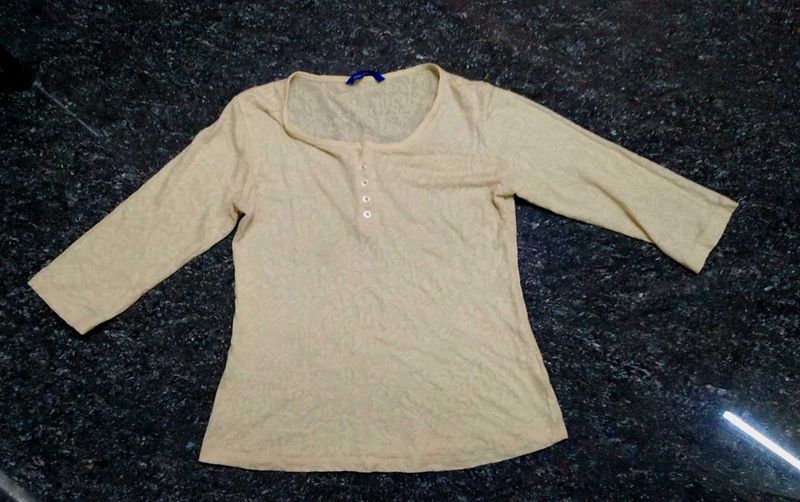 Light Beige Henley Top