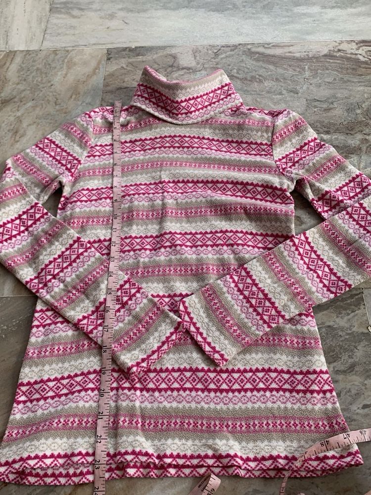 Cozy Fair Isle Print Turtleneck Top