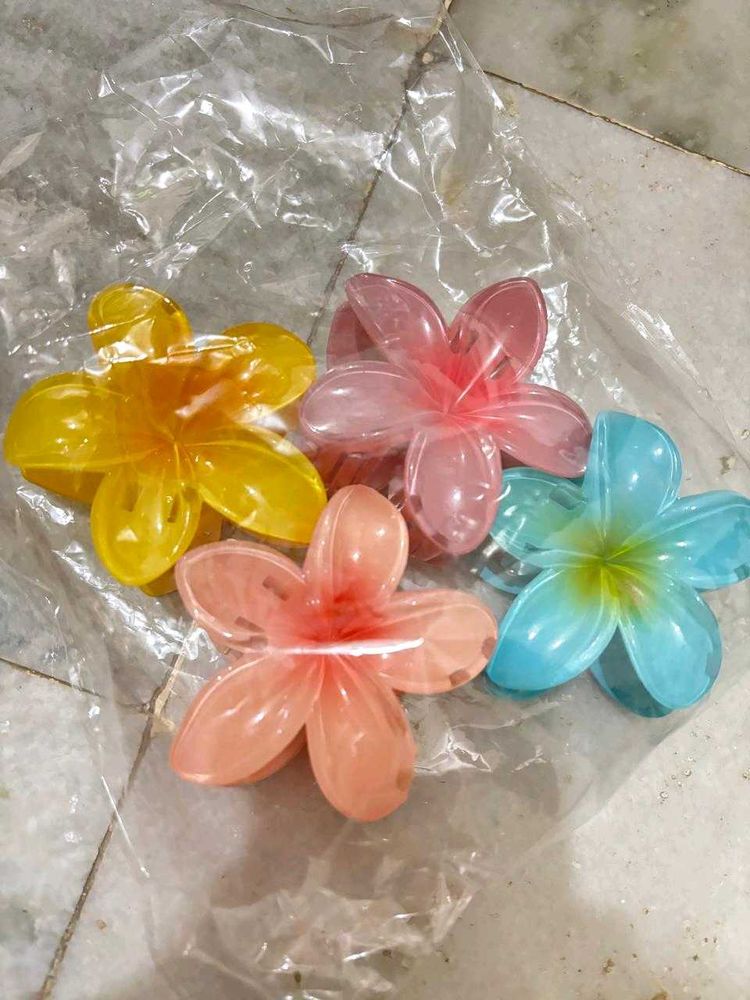 Colorful Flower Hair Clips (4)