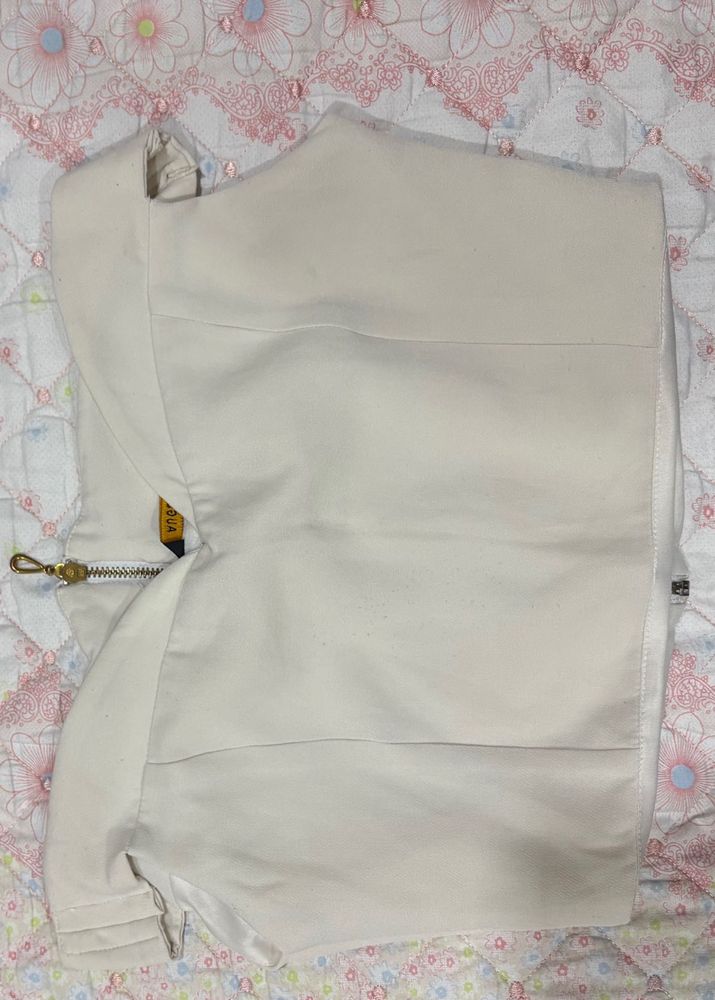 White Crop Top With  culottes Pants