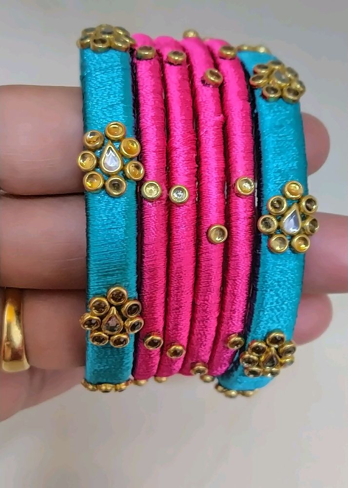 Silk Thread Bangles Set 🥰