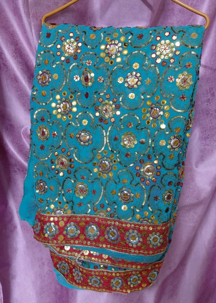Embellished Teal Saree
