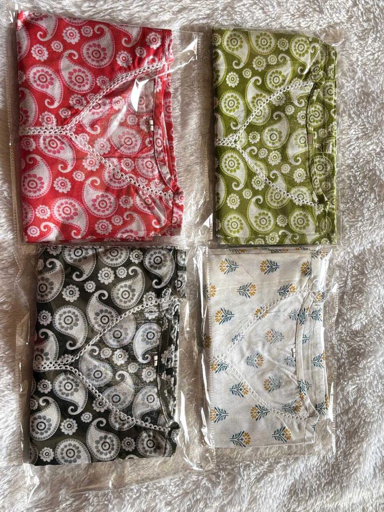 Colorful Cotton kurti (Set of 4)