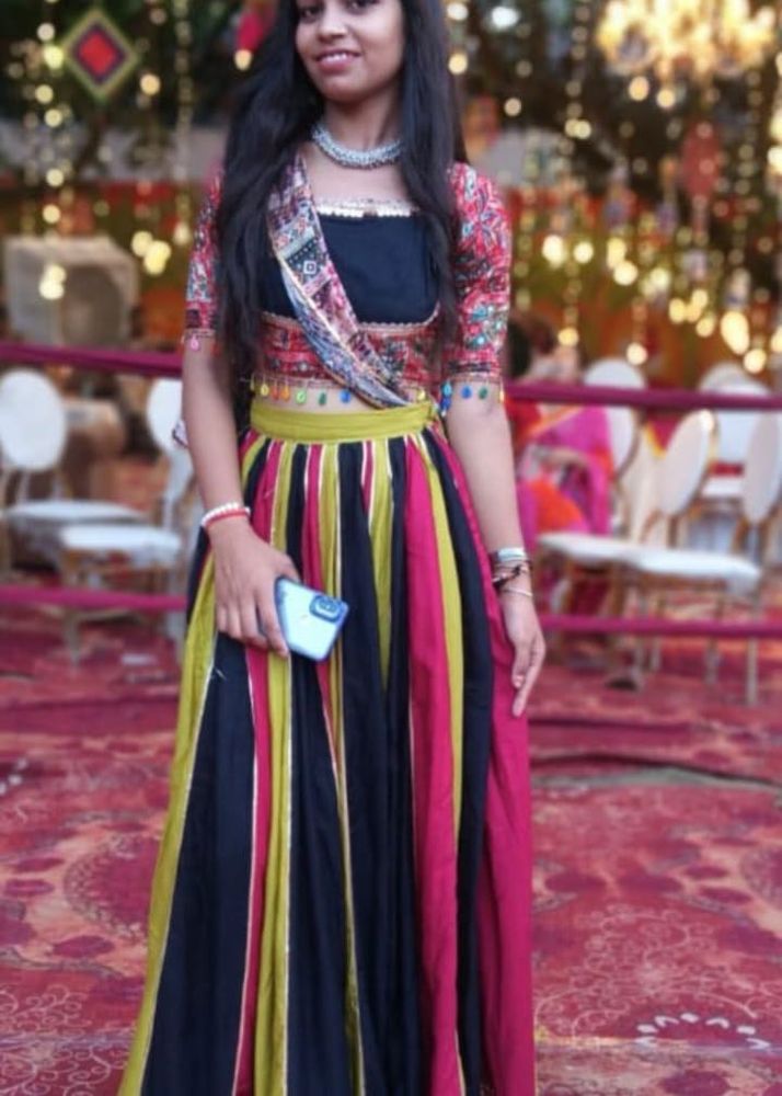 Vibrant Striped Lehenga Choli