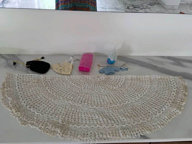 Crochet decor pc&amp;table-mat, toy, M&amp;S mask, double-