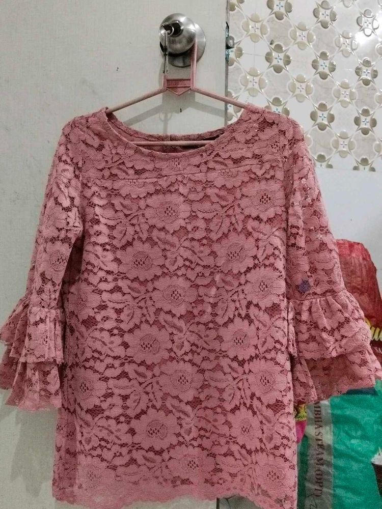 pinteresty Lace Bell Sleeve Top