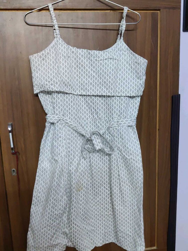 Cute Patterned Sundress with Belt