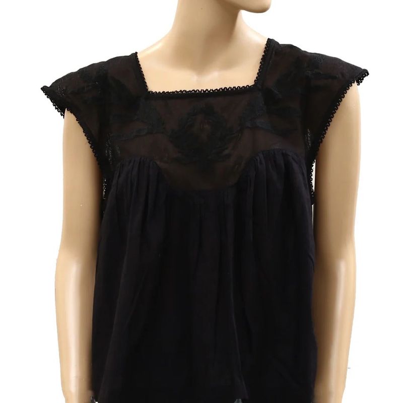 Elegant Black Embroidered Blouse