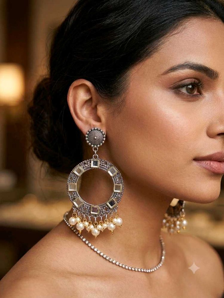 Boho Hoop Earrings with Pearls