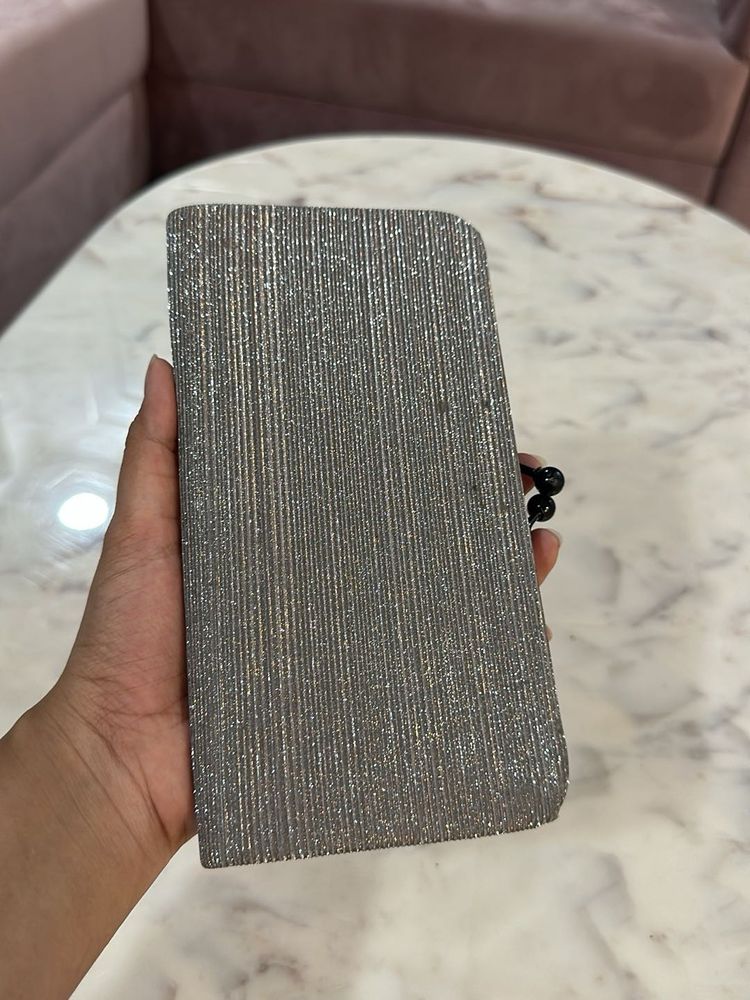 Sparkling Silver Evening Clutch