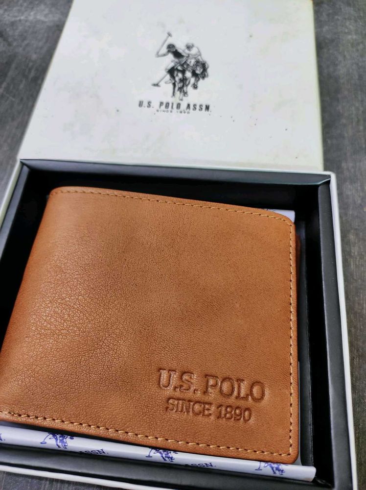 U.S. Polo Assn. Brown Leather Bi-Fold Wallet