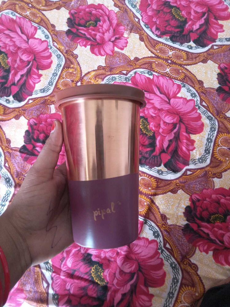 Pipal Copper Tumbler with Lid