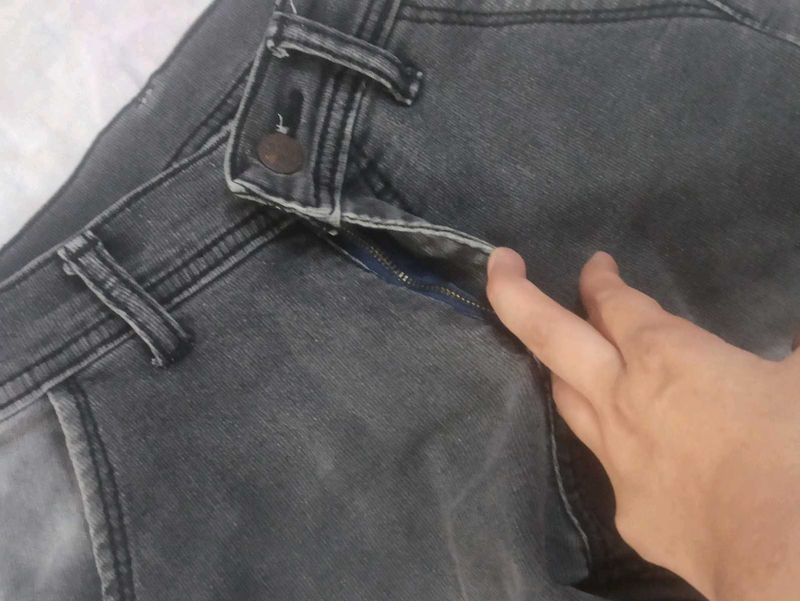 Gray Wash Denim Jeans