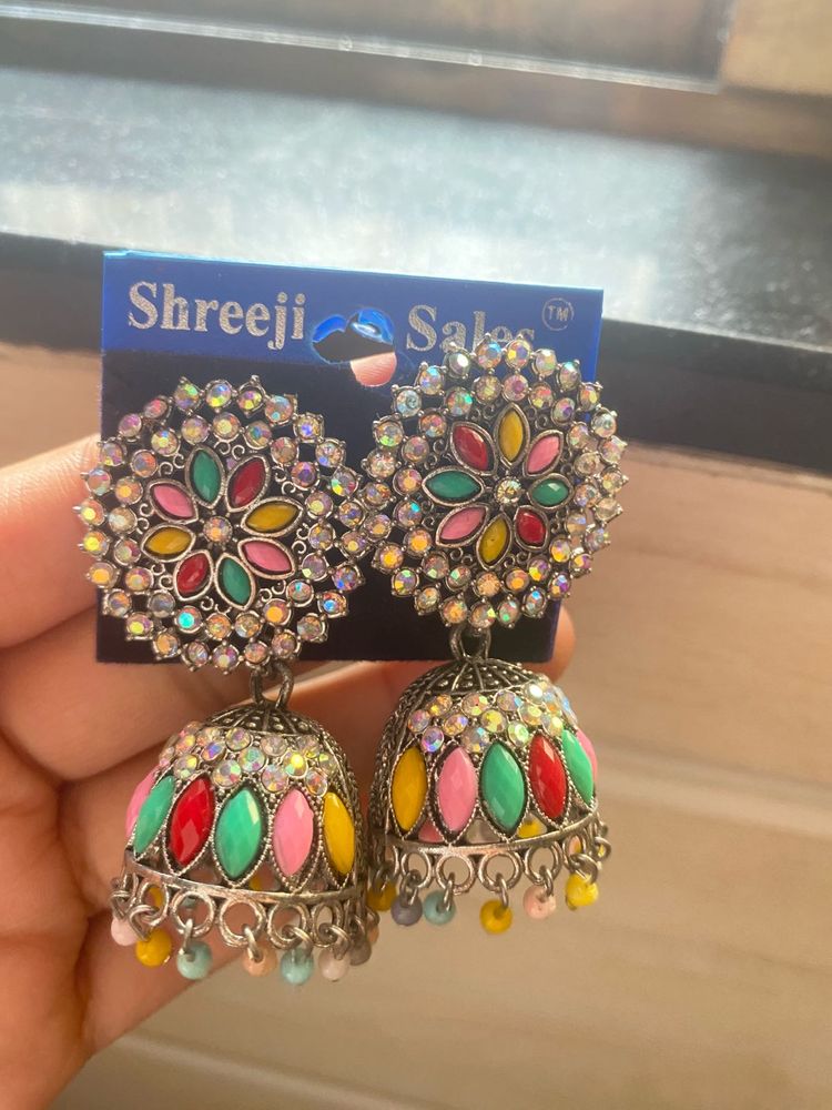 Boho Multicolor Jhumka Earrings