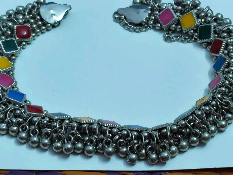 Boho Multicolor Anklet with Bells