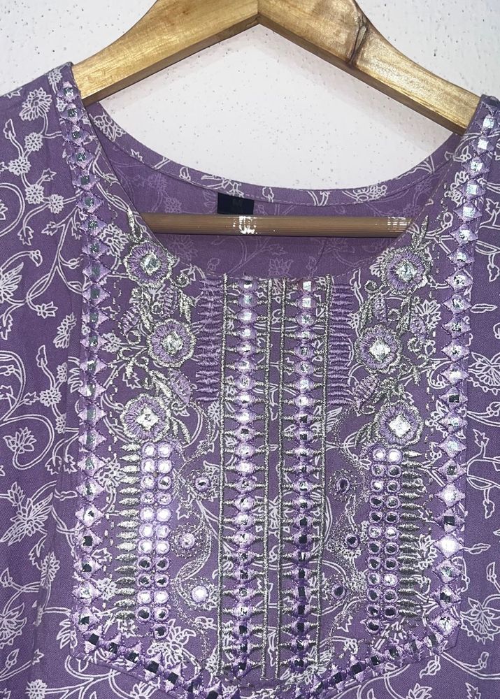 Beautiful Purple Embroidered Kurta