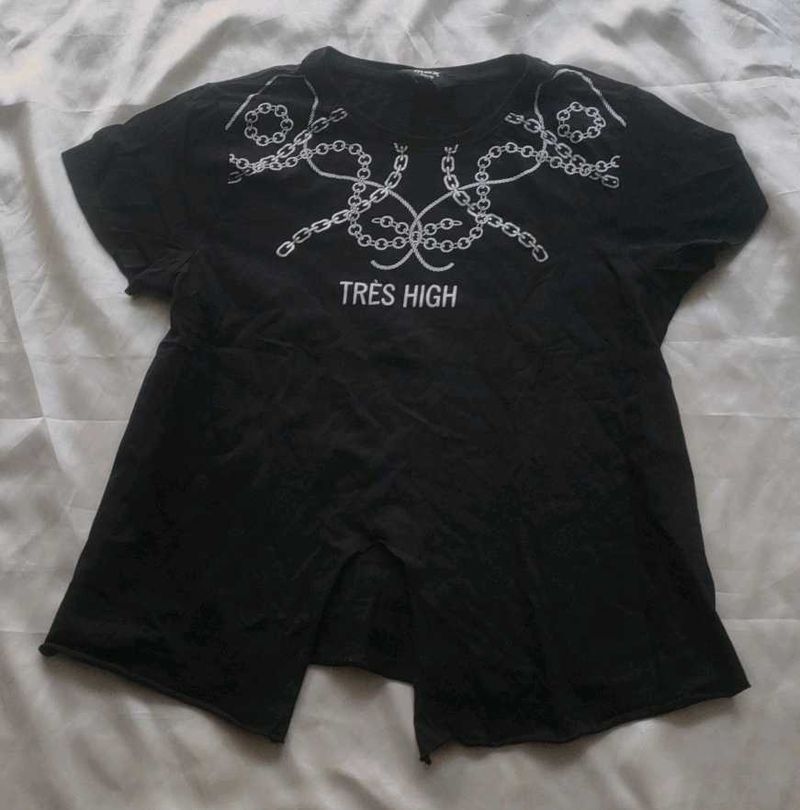 Black Chain Print T-Shirt
