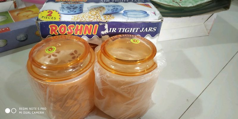 Two air tight jar brand new