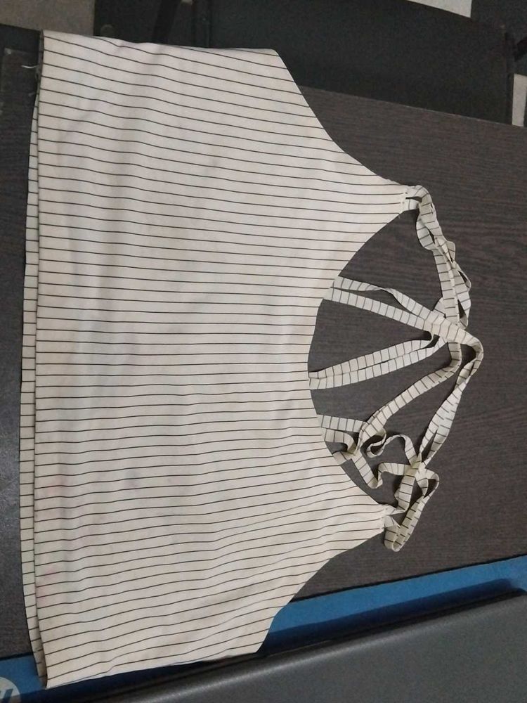 Striped Backless non paded bra