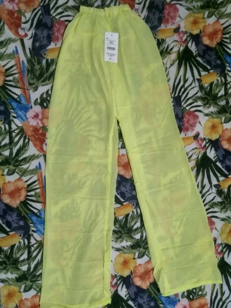 Yellow Wide Leg Lounge Pants
