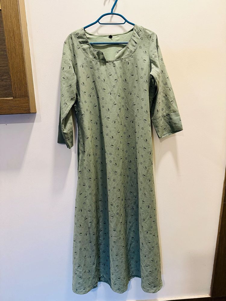 Green Printed Kurta