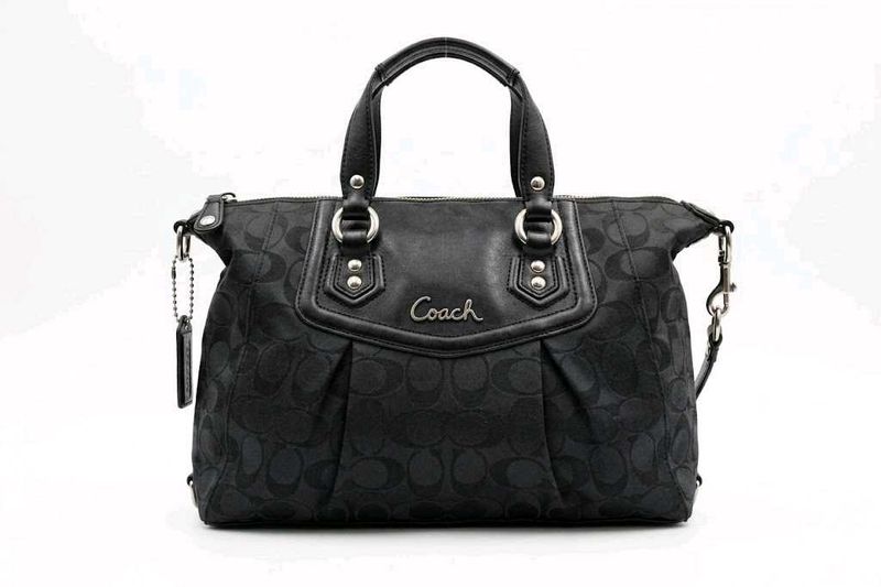 Coach Black Monogram Satchel Handbag