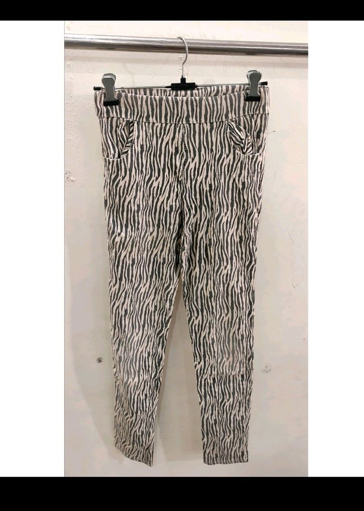 Tiger Print Jeans For Girls Length 38