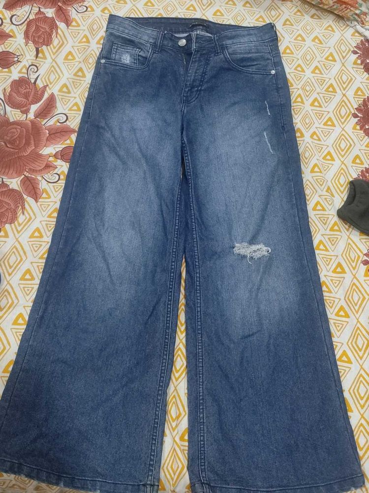 Wide Leg Denim Jeans