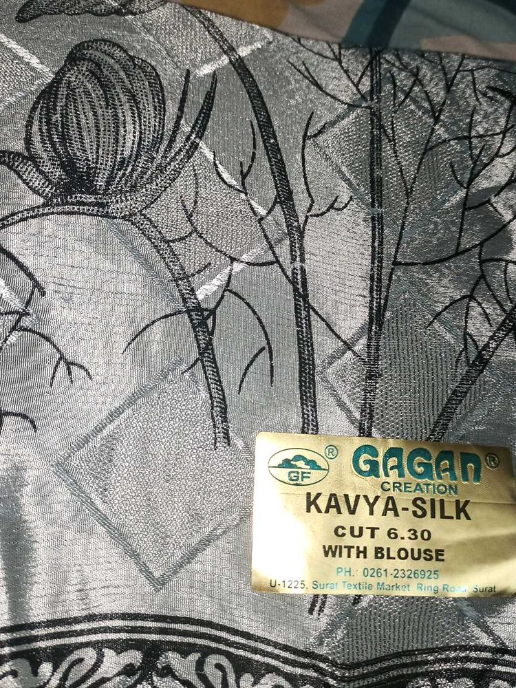 Gagan Creation Silver Silk Saree