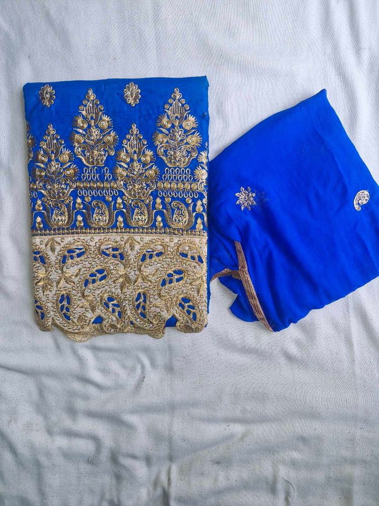 Royal Blue Dress Material