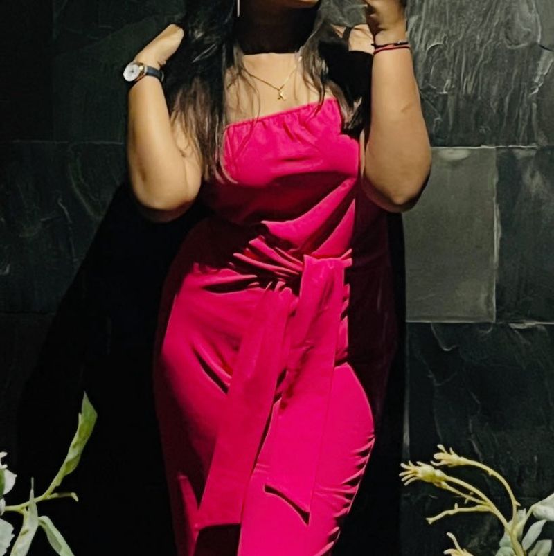 Stylish Pink Strapless Dress
