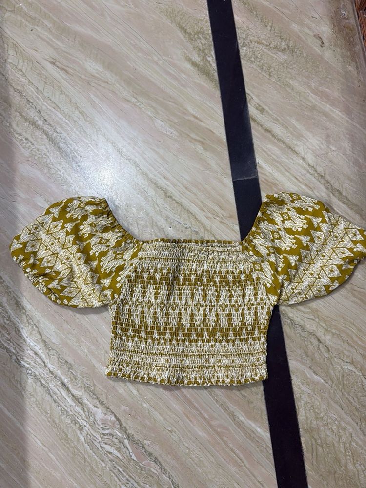 Boho Smocked Crop Top