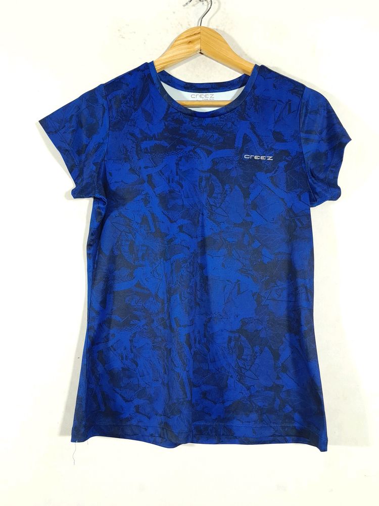 Grey Printed Casual Active T-Shirt (Women's)