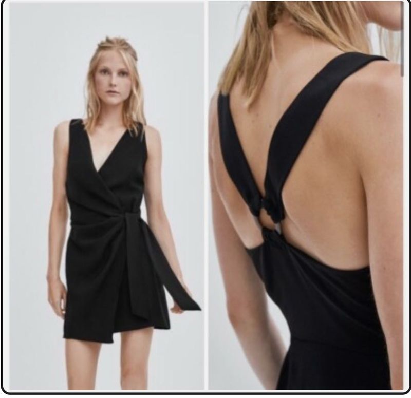 Zara Chic Black Wrap Mini Dress