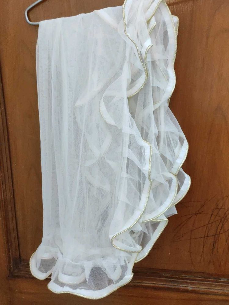 Elegant White Net Dupatta