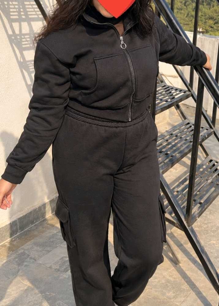 Black Crop Tracksuit