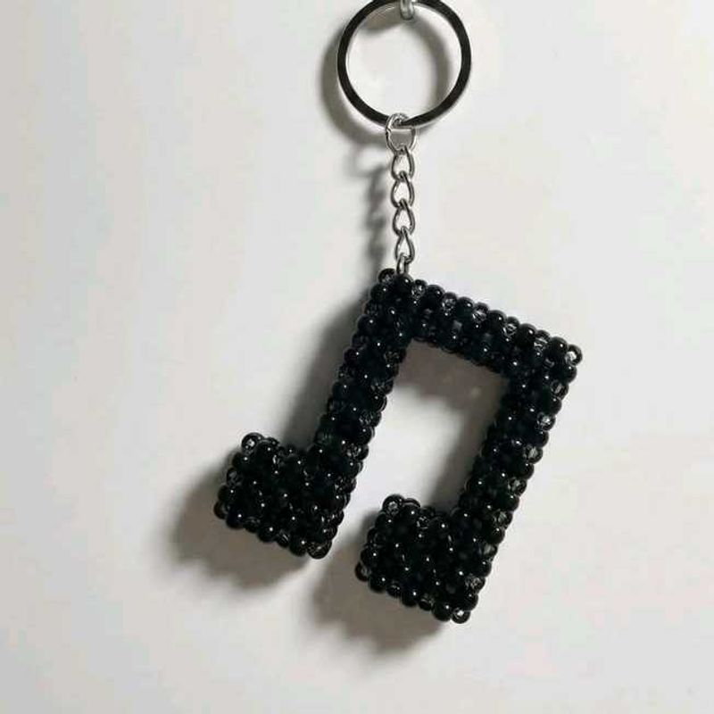 Beaded Music Note Keychain