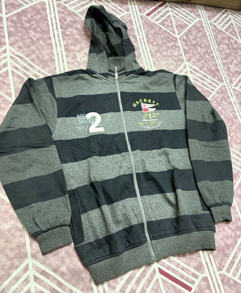 Unisex Hackett Striped Zip-Up Hoodie