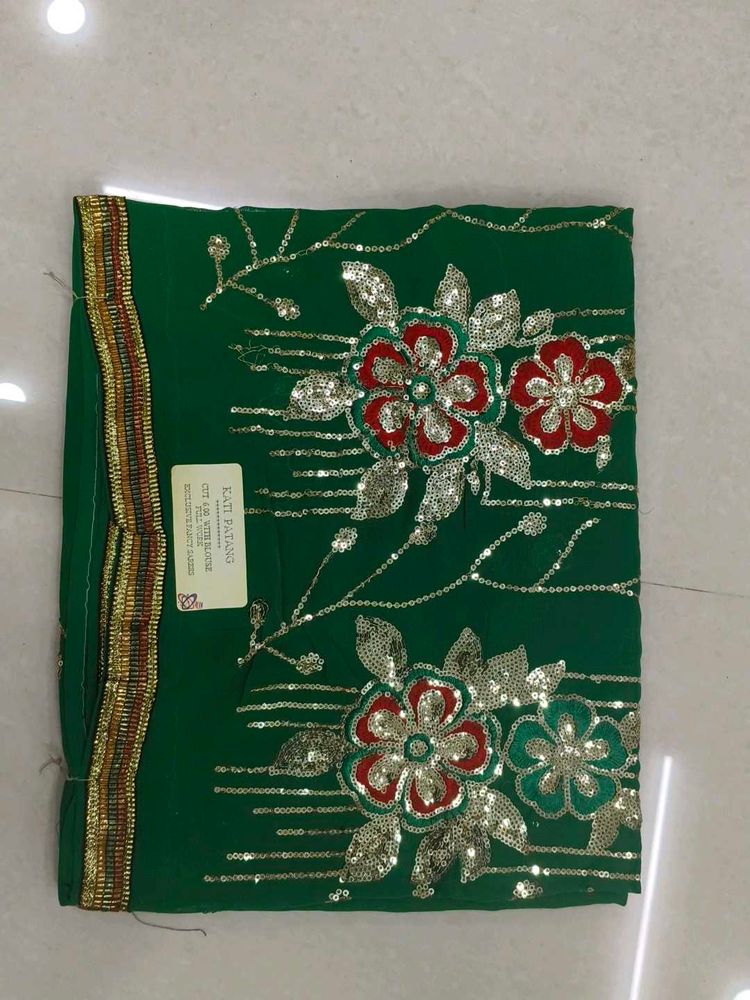 Embellished Green Saree