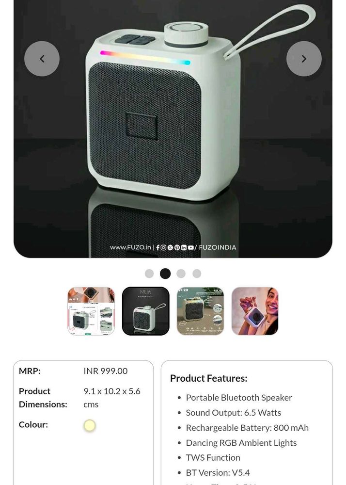 FUZO MU6 Portable Wireless Bluetooth Speaker