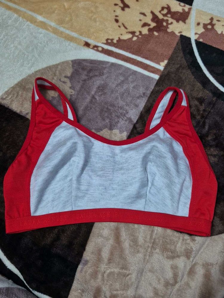 Red and Grey Sports Bra