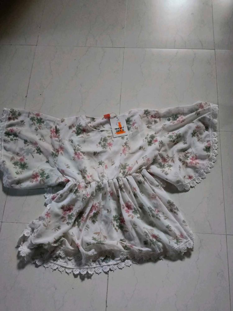 Floral Lace Trim Top