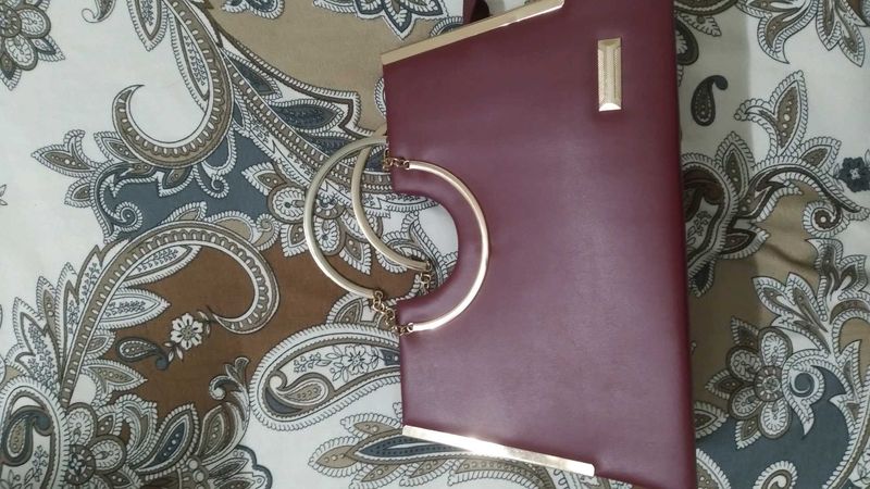 Elegant Burgundy Clutch Bag