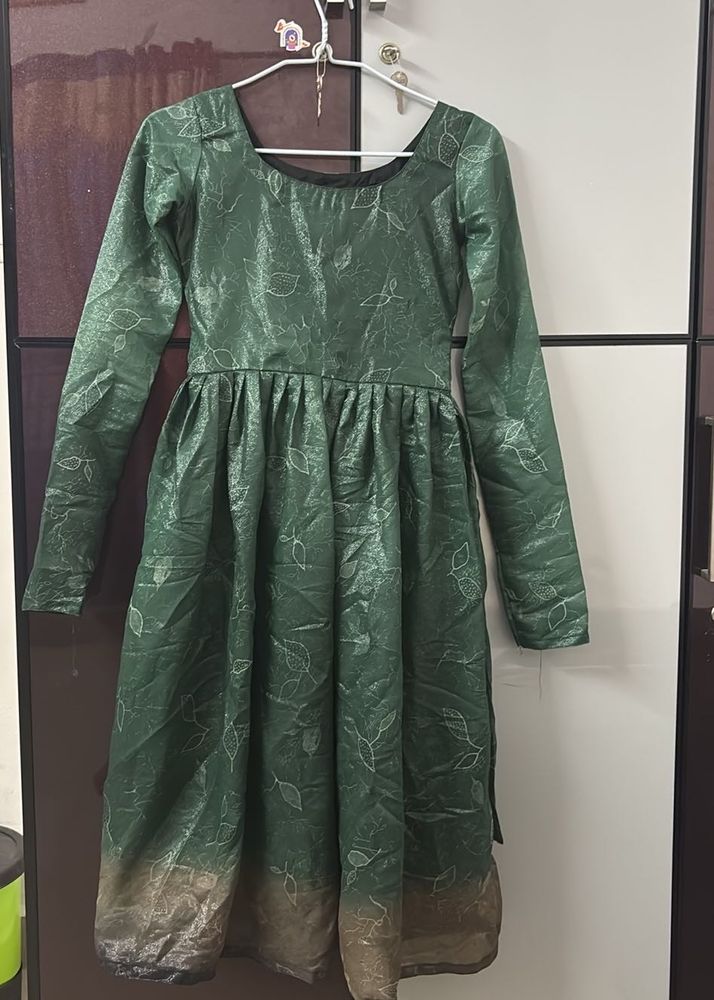 Green Leaf Print Dress | Women | Girls