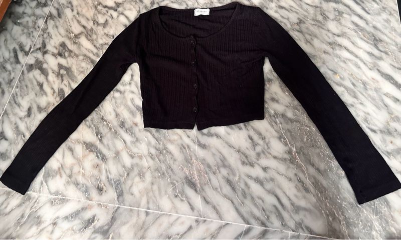 Crop Black Fitted Top