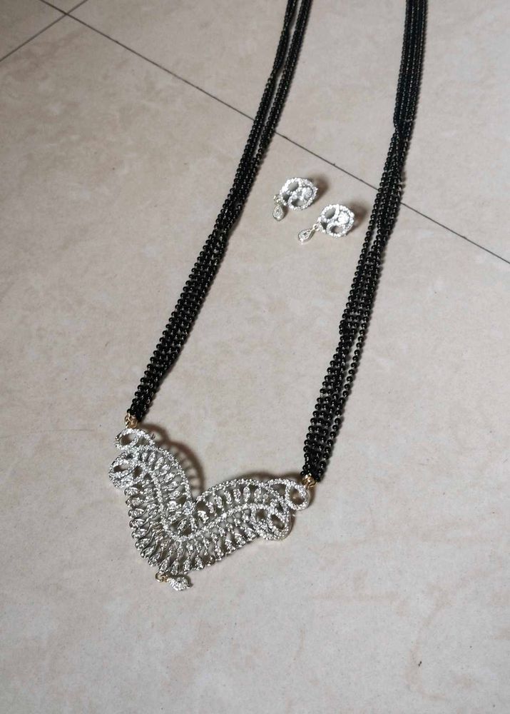 Designer Mangalsutra &amp; Earrings Set