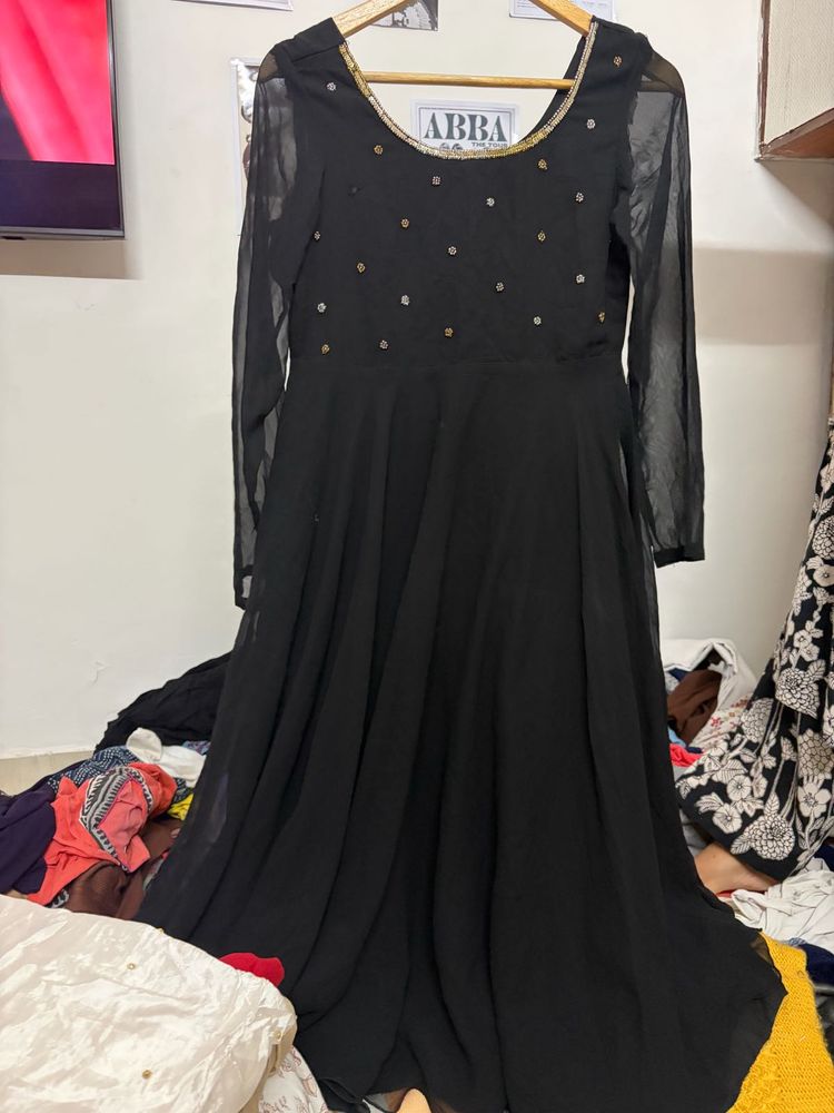 black anarkali dress