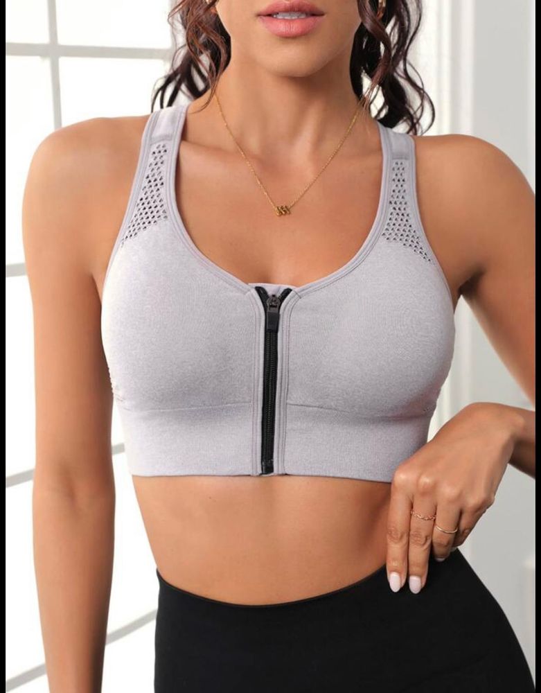 Zip Front Sports Bra