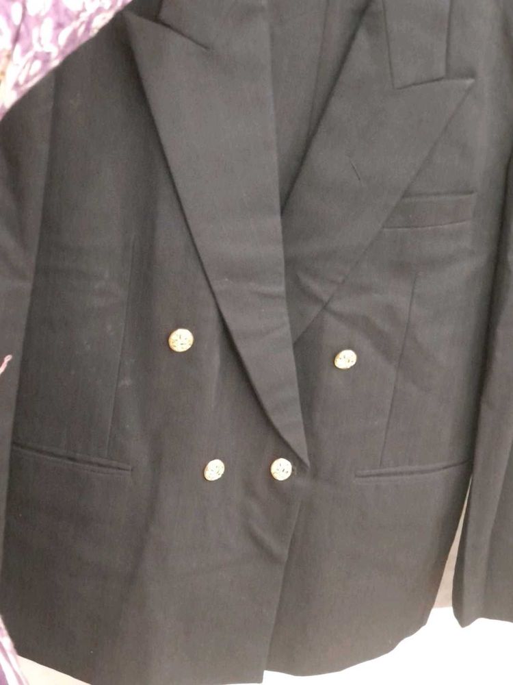 Classic Black Double-Breasted Blazer&amp;Pant